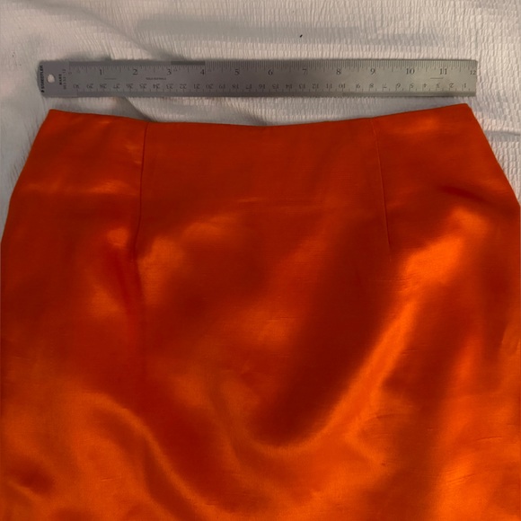 Bright Orange Silk Mini Skirt - Picture 2 of 3